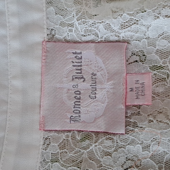 Romeo & Juliet Coutour Blouse Orange with Ivory Lace Details Size Medium - Picture 8 of 12